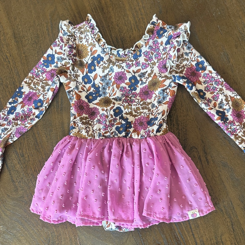 Cheeky Plum Floral Ruffle Leotard